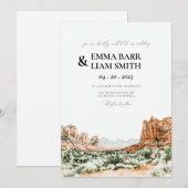 ZION Nationaal Park Vintage bruiloft uitnodiging (Voorkant / Achterkant)