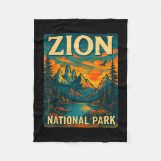 Zion nationaal park vintage reis buiten fleece deken