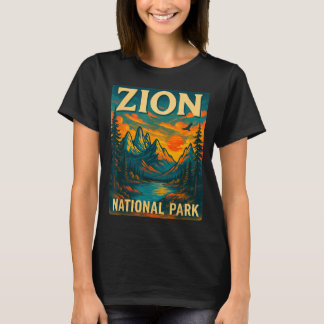 Zion nationaal park vintage reis buitenactiviteite t-shirt