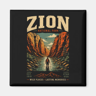 Zion nationaal park vintage retro canyon buiten magneet