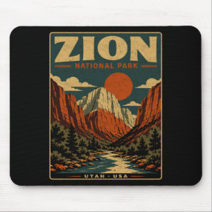 Zion nationaal park vintage retro canyon buiten muismat