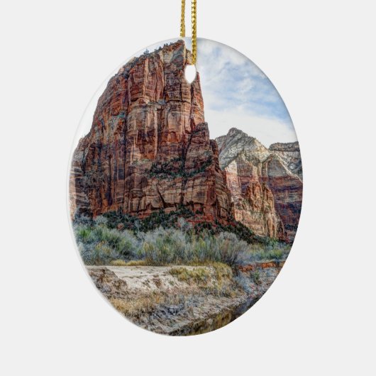 Zion National Park Angels Landing - Digitale verf Keramisch Ornament (Rechts)