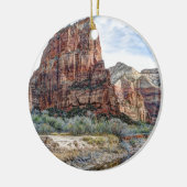Zion National Park Angels Landing - Digitale verf Keramisch Ornament (Links)