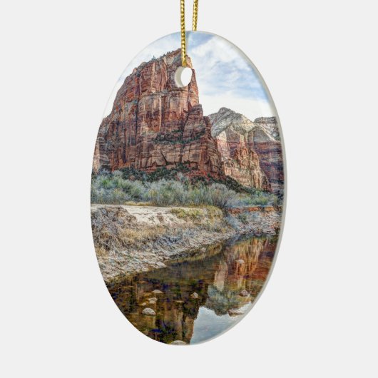 Zion National Park Angels Landing - Digitale verf Keramisch Ornament (Links)