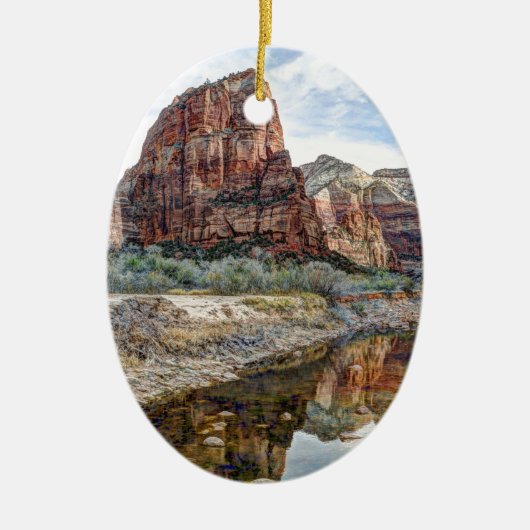 Zion National Park Angels Landing - Digitale verf Keramisch Ornament (Voorkant)