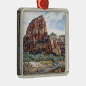 Zion National Park Angels Landing - Digitale verf Metalen Ornament (Rechts)
