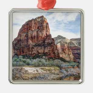 Zion National Park Angels Landing - Digitale verf Metalen Ornament
