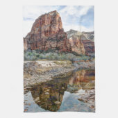 Zion National Park Angels Landing - Digitale verf Theedoek (Verticaal)