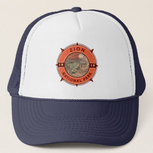 Zion National Park Bighorn Sheep Retro Compass Trucker Pet