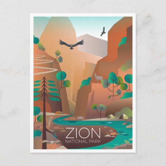 Zion National Park Briefkaart (Voorkant)