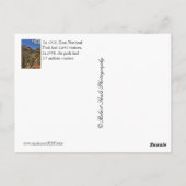 Zion National Park Briefkaart (Achterkant)