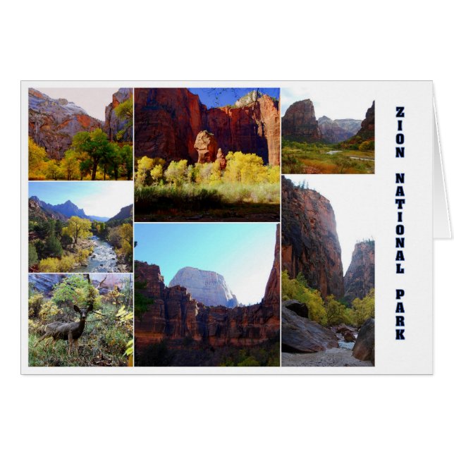 Zion National Park Collage Card (Voorkant Horizontaal)