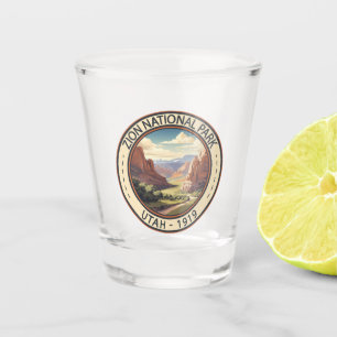 Zion National Park Illustratie Reiskunst Shot Glas