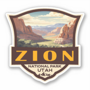 Zion National Park Illustratie Retro Badge Sticker