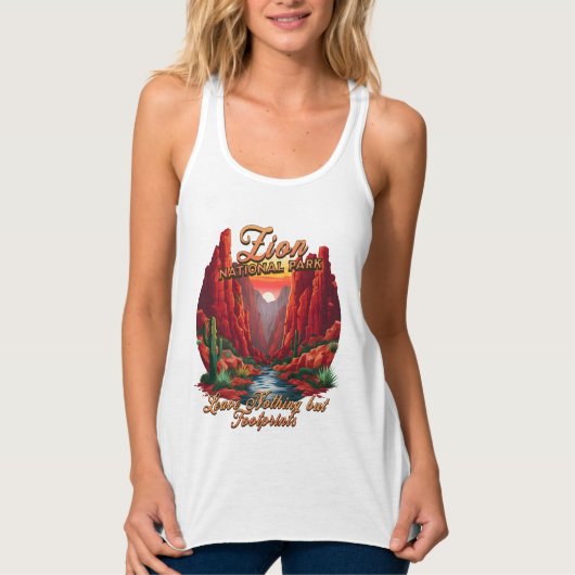 Zion National Park, laat niets anders dan voetafdr Tanktop (Voorkant)