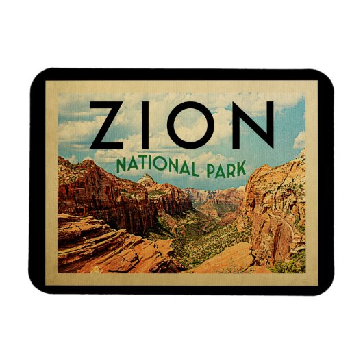 Zion National Park Magnet Vintage Travel Magneet (Horizontaal)