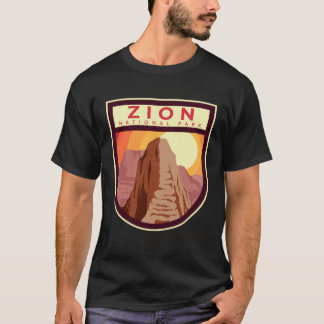 Zion National Park Natuur Retro Badge T-shirt
