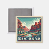 Zion National Park onderzetter Magneet (Voorkant / Achterkant)
