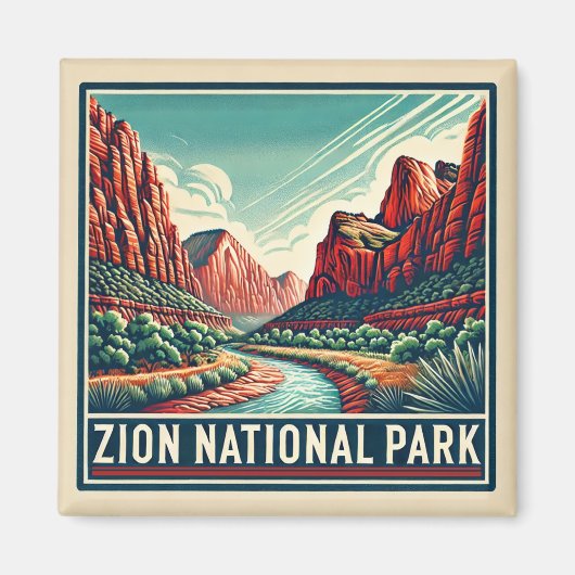 Zion National Park onderzetter Magneet (Voorkant)