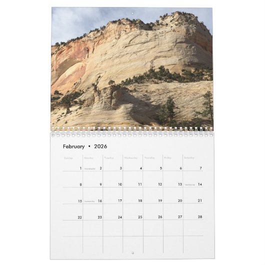 Zion National Park Photographic 2026 Calendar Kalender (Feb 2026)
