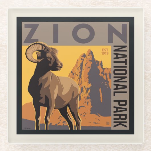 Zion National Park | Ram Glazen Onderzetter (Voorkant)