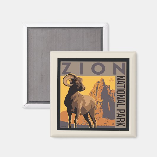 Zion National Park | Ram Magneet (Voorkant / Achterkant)