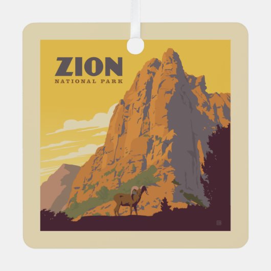 Zion National Park | Ram Metalen Ornament (Voorkant)