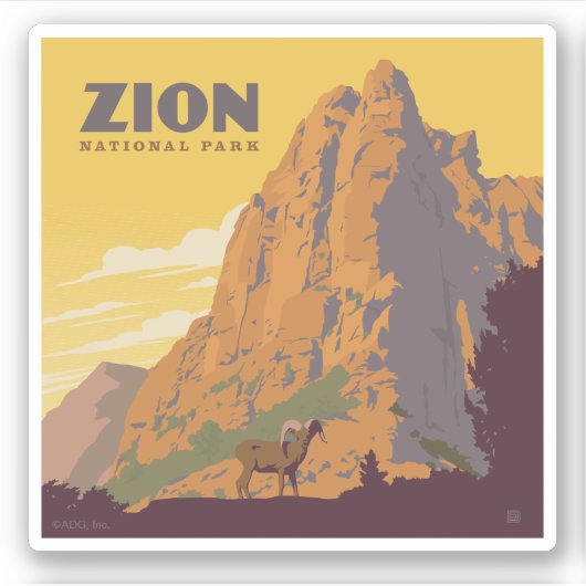 Zion National Park | Ram Sticker (Voorkant)