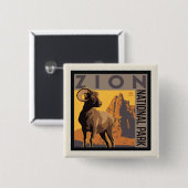 Zion National Park | Ram Vierkante Button 5,1 Cm (Voorkant /achterkant)