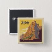 Zion National Park | Ram Vierkante Button 5,1 Cm (Voorkant /achterkant)