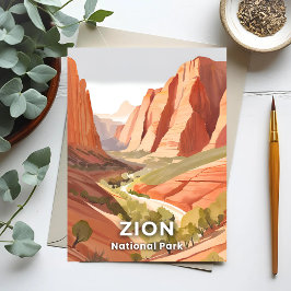Zion National Park | Reis Watercolor Valley Briefkaart