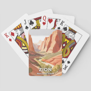 Zion National Park   Reis Watercolor Valley Pokerkaarten
