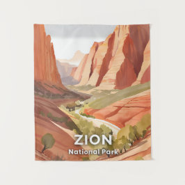 Zion National Park | Reis Watercolor Valley Wandkleed