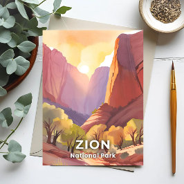 Zion National Park | Reizen Waterverf Briefkaart