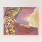 Zion National Park | Reizen Waterverf Legpuzzel (Horizontaal)