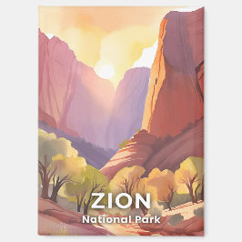 Zion National Park | Reizen Waterverf Magneet