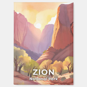 Zion National Park   Reizen Waterverf Magneet