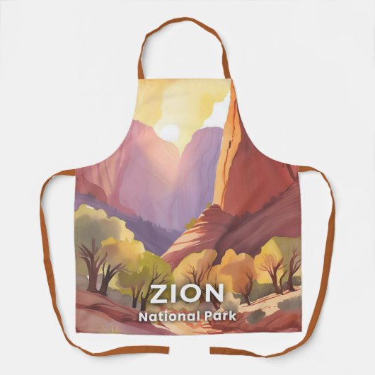 Zion National Park | Reizen Waterverf Schort (Voorkant)