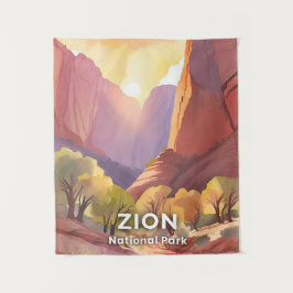Zion National Park | Reizen Waterverf Wandkleed