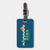 Zion National Park Retro Bagagelabel (Voorkant verticaal)
