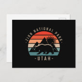 Zion National Park Retro Briefkaart (Voorkant / Achterkant)
