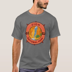 Zion National Park Retro Compass Emblem T-shirt