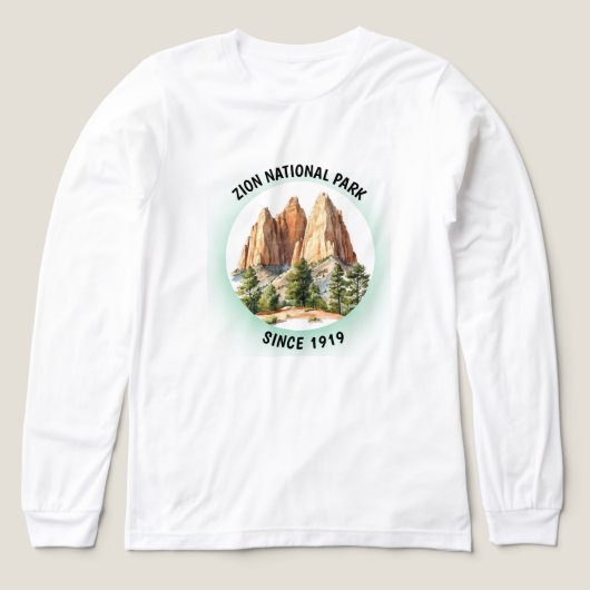 Zion National Park Retro Distressed Circle T-Shirt (Voorkant)
