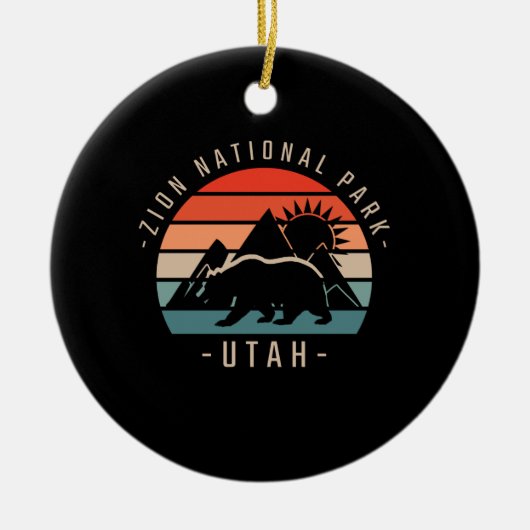 Zion National Park Retro Keramisch Ornament (Voorkant)