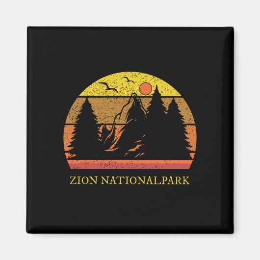 Zion National Park Retro  Magneet (Voorkant)
