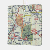 Zion National Park Retro Map Keramisch Ornament (Links)