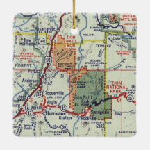 Zion National Park Retro Map
