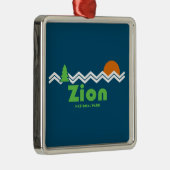 Zion National Park Retro Metalen Ornament (Rechts)