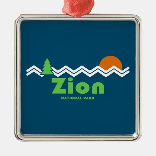 Zion National Park Retro Metalen Ornament (Voorkant)