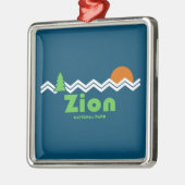 Zion National Park Retro Metalen Ornament (Links)